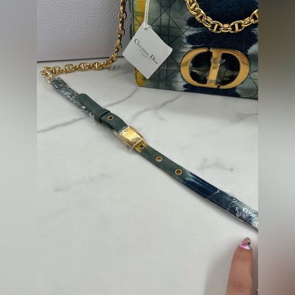 🔥NEW! DIOR•Denim Tie-Dye Cannage Caro Bag Small - Picture 8 of 13